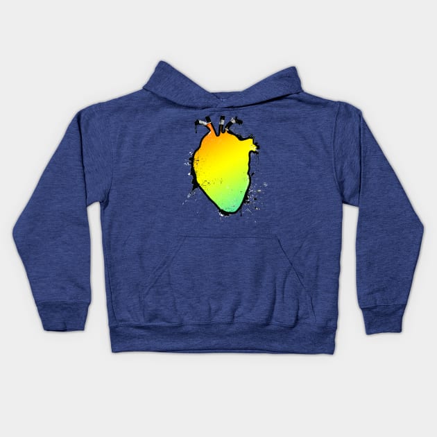 rainbow fade anatomical heart Kids Hoodie by chromatosis